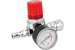 Regulator Ciśnienia Sprężarki Powietrza z Manometrem z Zaworem Zegarowym z Męskim Złączem żeńskim do Sprężarki Powietrza i Narzędzi Pneumatycznych
