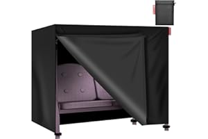 VniYors Hollywoodschaukel Abdeckung 4 Sitzer, Wasserdicht, Winddicht, UV-Beständiges, Schwerlast Reißfest 600D Oxford Gewebe Schutzhülle für Gartenschaukel