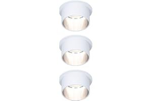 Paulmann 93385 Foco empotrable LED Gil 3-Step-Dim redondo incl. 3x6 vatios regulable Blanco mate, hierro cepillado Foco empotrable Foco de aluminio 2700 K Coin