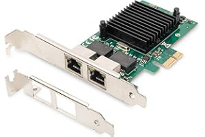 DIGITUS Scheda di rete Gigabit PCIe, 2 porte RJ45, Layer-2, Chipset Intel 82575EB, 1-GBit/s, VLAN & controllo di flusso