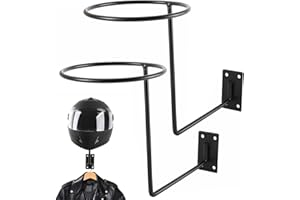 Homtone Uchwyt na kask motocyklowy, 2 sztuki, montowany na ścianie, schowek na kask, czarny stojak na kaski motocyklowe, kaski baseballowe