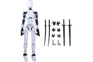 Qingsi 3D Printed Mannequin Toys Multi-Jointed Movable Robot Lucky 13 Model Toy PVC Model Lucky 13 Full Body Activity Robot Action Figures Body Desktop Decorations for Kids Adult Lovers Gifts,White