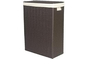 Lycce Nischenwäschekorb Kunststoff-Geflecht mit Stoffeinsatz braun Größe 2