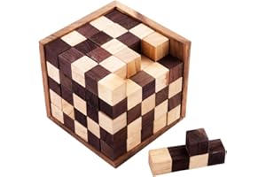 Engelhart - 350190-125 Cubi Rompicapo in Legno - Difficile per Adulti - 25 Pezzi - Dimensioni: 14 x 14 x 14 cm