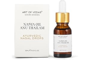 ‎ART OF VEDAS Art of Vedas Nasya Öl/Anu Thailam - 15ML Ayurvedische Nasentropfen - Hochwertiges Nasya Öl zur Reinigung und Wohlbefinden, Linderung von Allergien und Nasenverstopfung, Traditionelle Ayurveda Formel