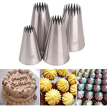 Set 5 Beccucci Tonda Per Pasticceria - Acciaio Inox Per Decorare Torte L 845820