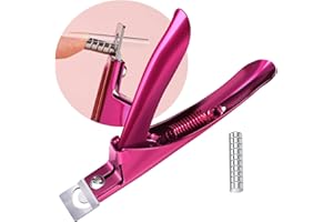 SHIRENE Cortaúñas Postizas Cortador,Cortauñas de Acero Inoxidable con 10 Imanes Cortauñas Profesional Uñas de Gel Recortadora Manicura Cortador de Puntas Cortaúñas para Uñas Postizas y Uñas de Gel(Rojo)