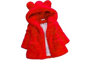 Susenstone Unisexe Manteau Fille Garcon Fausse Fourrure à Capuche Cartoon Mignon à La Mode Hiver Chaud éPais Hooded Blouson En Coton 12 Mois - 6 Ans