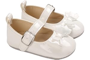 Zukmuk Scarpe Primi Passi Bimba Neonato Scarpe da Principessa Morbida Pelle Antiscivolo Scarpette per Neonata 0-18 Mese