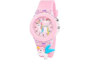Kids Unicorn Watch with 3D Cartoon Strap for Girls | Analog Movement, Light Button, Ages 3 to 11 Years, Silicone Strap, Boys & Girls