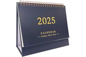 JANFEEL Desk Calendar of 2024-2025 Year,Standing Flip Desktop Calendar with Memo Pages and Monthly Goals From Sep.2024 to Dec.2025 7.52 * 6.5 In,16 Months Calendar for Home Office School-Black Color