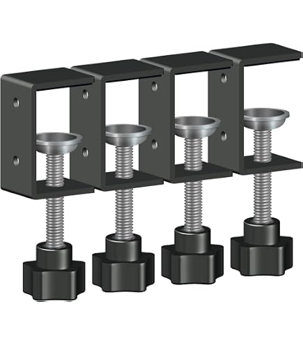 Jhanw 2-Pack Heavy-Duty Black C-Clamps – Waterproof & Rustproof Metal Clamps For Woodworking, Panel Fixing, And Desk Extensions