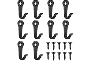 QIWUHAI Garderobenhaken Schwarze Haken, Kleiderhaken Wandhaken, Kleiderhaken Garderobe, Handtuchhaken zum Schrauben, Vintage Metall Haken für Badezimmer Schlafzimmer Akustikpaneele Garderobe Haken (10STK)