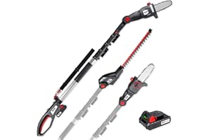 WALTER Li-Ion Akku-Hochentaster/Heckenschere 20 V, 2 in1 Kombigerät für perfekten Baum- und Strauchschnitt und zum Trimmen von Büschen, inklusive verstellbarer Teleskopstange und bequemen Schultergurt