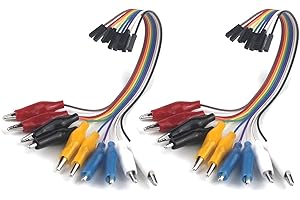 Aoowei 2 in 1 Dupont thread Female to Alligator Clip to for Electronic Experiment 20cm
