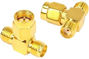 Boobrie Adaptador SMA Macho a Doble Hembra Conector RF Triple T de 3 Vías para Cable de Extensión de Antena WiFi Drone FPV