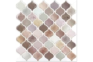 GRIPRO Peel and Stick Backsplash – Wall Tile for Kitchen Backsplash 10''x10'' 3D Adhesive Backsplash Tile for Kitchen, Bathroom 3D Wall Panels (BS1010lb)