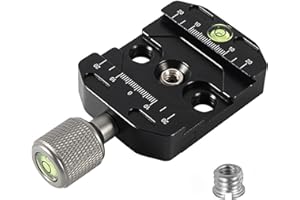 Sequpr 50mm Quick Release Plate Clamp Compatible with Arca-Swiss, Tripod Quick Release Plate with Levels, QR-50N Quick Release Plate Clamp for Camera Tripod Head Monopod