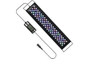 HORXFLIG 18W 45cm Luce per Acquario a LED, Staffa Estensibile, Luminosità Regolabile con Timer, IP68 Impermeabile