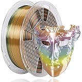 Amazon Brand - Eono Rainbow Multicolour PLA Filament 1.75mm, Silky Metallic 3D Printer Filament PLA, Dimensional Accuracy +/-