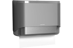 interhasa! Commercial Paper Towel Dispenser Wall Mounted, Hand Towel Dispenser Large Capacity Tissue Box C-Fold Paper Towel Holder for Bathroom Kitchen Restaurants Hotel (Gray)