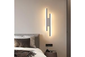 Riserva Kinkiet wewnętrzny LED, 16 W 1800 LM Nowoczesna lampa ścienna, 3 temperatura barwowa 3000K/4500K/6500K, akrylowa oprawa ścienna do sypialni, schodów, salonu (biała)