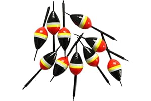 Amur Leopard Set di 10 Galleggianti da Pesca Galleggiante in Legno di Tungsteno Bobbers per Pesca Trota