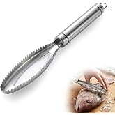 Wcawnlt Stainless Steel Fish Scaler - 2 in 1 Professional Fish Scaling and Cleaning Tool, Ideal for Home Kitchen, Restaurants