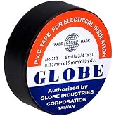 Sanplaza Globe Elektrik Yalıtım Kablo Bandı PVC İzole Bant Siyah 19 mm 10 mt (1)