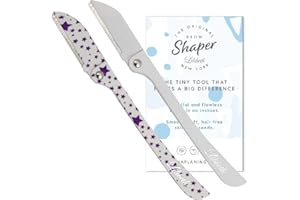 Lilibeth of New York Original Brow Shaper - Foldable Eyebrow Trimmer & Facial Hair Removal Device - Peach Fuzz Remover - Dermaplaning Tool for Women - Pack of 2