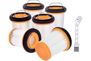 REBIRTHCARE 6 Pack Replacement Fabric Vacuum Filter for Shark Wandvac ION W1 W2 W3 S87 WV200 WV201 WV205 WV220 WV251 Cordless Handheld Vacuum Filters with Cleaning Brush, Compare to Part# XHFWV200