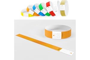 BKSAI 100pcs Braccialetti di identificazione Stampabili DIN A4 Stampabili Braccialetti d'ingresso Sicurezza Braccialetti in Carta Impermeabili Nastri di ingresso con Tyvek per Club Feste Eventi