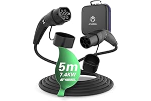 ‎EVEEL EVEEL® Typ 2 Ladekabel 7.4kW 5M | Ladekabel Elektroauto Typ 2 32A 1 Phasig | Ladekabel Auto Typ 2 auf Typ 2 | kompatibel mit e-up, Audi Hybrid, e-tron S, e-Soul, Corsa-e, Forfour, Peugeot e-2008
