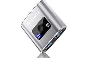 AUKOKIOULA USB Switch. Bi-Directional USB 3.0 Switch Selector 1 in 2 Out/ 2 in 1 Out, Share USB Devices Between 2 Computers for Printer, Keyboard, Scanner, Mouse. Compatible with Mac/Win/Linux
