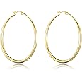 Philip Jones Gold Plated 50mm Hoop Earrings