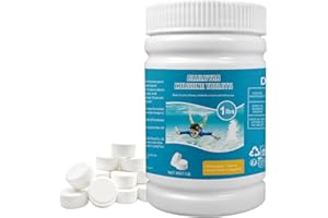 YXTECD 1LB Chlorine Tablets for Swimming Pool, Chlorine Tablets for 1 inch Tub, Suitable for Swimming Pools Spas and Hot Tubs Fountain, Water Park Bathtub, Multifunctional Pool Clean Tablets (25PCS)
