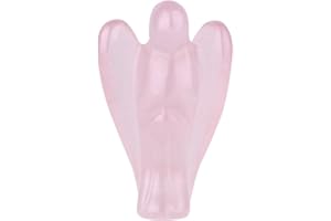 Morella Gemstone Rose Quartz Angel Good Luck Charm Guardian Angel to take with You 3,5 cm in a Velvet Bag