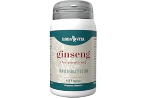 ERBA VITA Integratore Alimentare di Ginseng - 60 Capsule - Utile in caso di stanchezza fisica e mentale