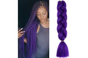 CYBELLEZA 60cm Pelo Sintetico para Trenzas Africanas Extensiones de Cabello Jumbo Braids Crochet Braiding Hair Extensions 1PCS (Morado oscuro)