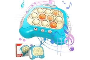 Fiotha Console di Gioco Quick Push Bubbles, Pop Push It, Push Pop Bubble Sensory Fidget Toy, Breakthrough Puzzle Pop Game Machine Controller Elettronico, Whack Mole Fidget (Hellblau)