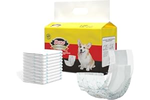 Dono Pieluchy dla psów, męskie, męskie chusty dla psów ze wskaźnikiem wilgotności, jednorazowe opaski na brzuch dla szczeniaków, super chłonne i szczelne, pieluchy dla szczeniąt na nietrzymanie moczu,