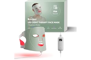 Nanoleaf Masque LED Visage de Luminothérapie, 7 Modes, Lumière Rouge Portable avec LED NIR, Silicone Doux, Protection Yeux, Traitement 5-10 Min, Infrarouge Rechargeable