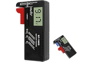 HEMLOSK Testeur de piles et batteries universel numérique BT-168D pour écran LCD, testeur de charge piles AA AAA C D 9 V 1,5 V et piles bouton, batterie testeur compact et portable pour usage domestique