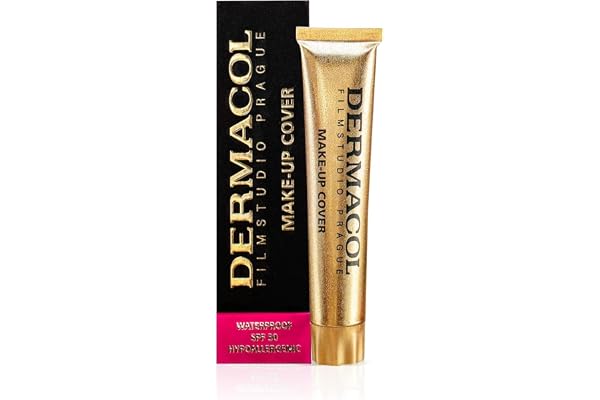Dermacol DC Fond de Teint Fondation Couvrante Totale | Base Correctrice Waterproof SPF 30 | Maquillage Liquide | Camouflage de Tatouage, Cicatrices, Acné, Tache de la Peau | Beige clair (210) - 30g
