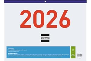‎FINOCAM Finocam - Kalendarz ścienny Duże Liczby 2026 Widok miesiąca styczeń - grudzień (12 miesięcy) | Kalendarz 2026 | Planer miesięczny | Faldella 2026 Mieszane - Polski
