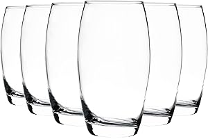 6X 510ml Hiball Glasses - 'Tondo' Range - Modern Highball Cocktail Juice Water Tall Drinking Tumblers - Dishwasher Safe - by Argon Tableware