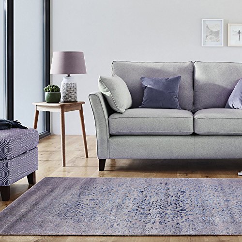 A2Z RUG Shadow 5529 - Alfombra, Grey & Blue, 240x340 cm - 8"x11" ft