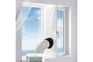 BEWAVE Portable AC Window Seal, 157Inch/400CM Universal Window Seal for Portable Air Conditioner, Window Vent Kit with Shrink Rope and Adhesive Fastener