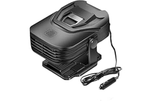 LARNMERN 12V Heater for Campervan & Cars, 2-in-1 Portable Car Heater 12v 150W 360° Rotatable Demister with 1.5m Cable Suitable for All Vehicle