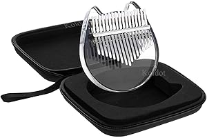 Koldot Kalimba 17 Tasten, graviert mit Noten, Katzenform, Daumenklavier, massiver Finger, klarer Körper, süßer Kristall, Acryl, Stimmhammer, Hartschalenkoffer, Geschenke für Kinder und Erwachsene